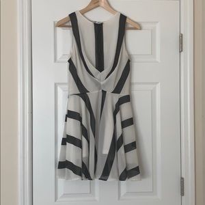 Black and off white dress with keyhole in front